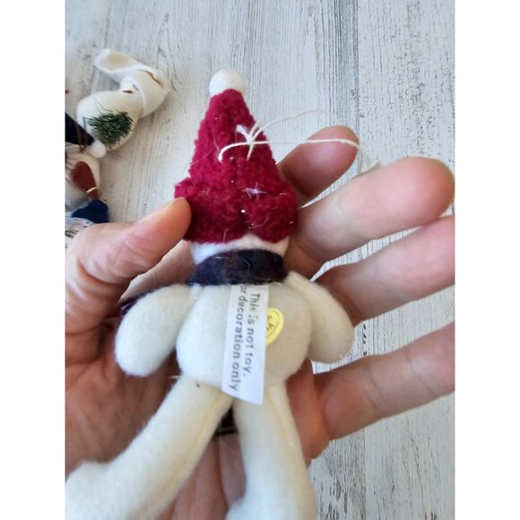 Plush folk art snowman set tree Xmas heart decor shabby chic - Picture 11 of 11